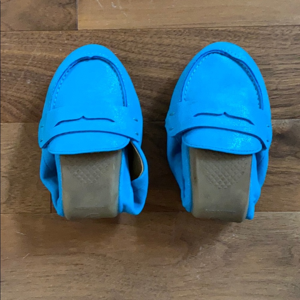 Foldable Blue Oxford Loafers